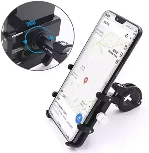 GUB Bicycle & Motorcycle Phone Mount, Aluminum Bike Cellphone Holder Mount with 360° Rotation for Iphone 11 12 13 Professional Max Mini X XR Xs Plus, Samsung S21 S20 S10 Notice20/10 4-7 Inch – Upgraded