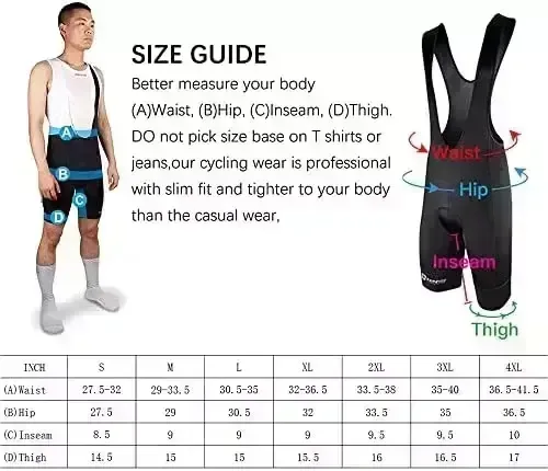 Cycling Shorts 6 Hour 500KM Ride Cycling Bib Shorts 3D Gel Padded Men’s Cycling Bib Tights Shockproof Pro Team Bike Shorts