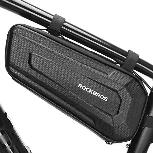 ROCKBROS Bike Frame Bag Bike Storage Triangle Bag Bicycle Under Top Tube Saddle Bag Water-Resistant EVA Cycling Bike Accessories Pouch for Mountain Road Bike