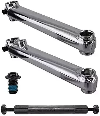 SE Bikes CRANKARM Set BMX RAD CROMO 175 3PC 19mmx8T Spline w/BB AXLE (Chrome)